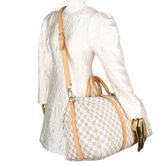 Louis Vuitton 2009 Damier Azur Keepall 45 Bandouliere Duffle Bag