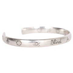 Gucci Blind for Love Sterling Silver Cuff Bracelet, 6.5" Length