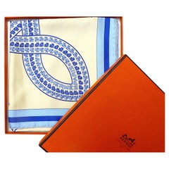 Hermes Seidenschal Sonderausgabe Ciments Français, Vintage von 1981