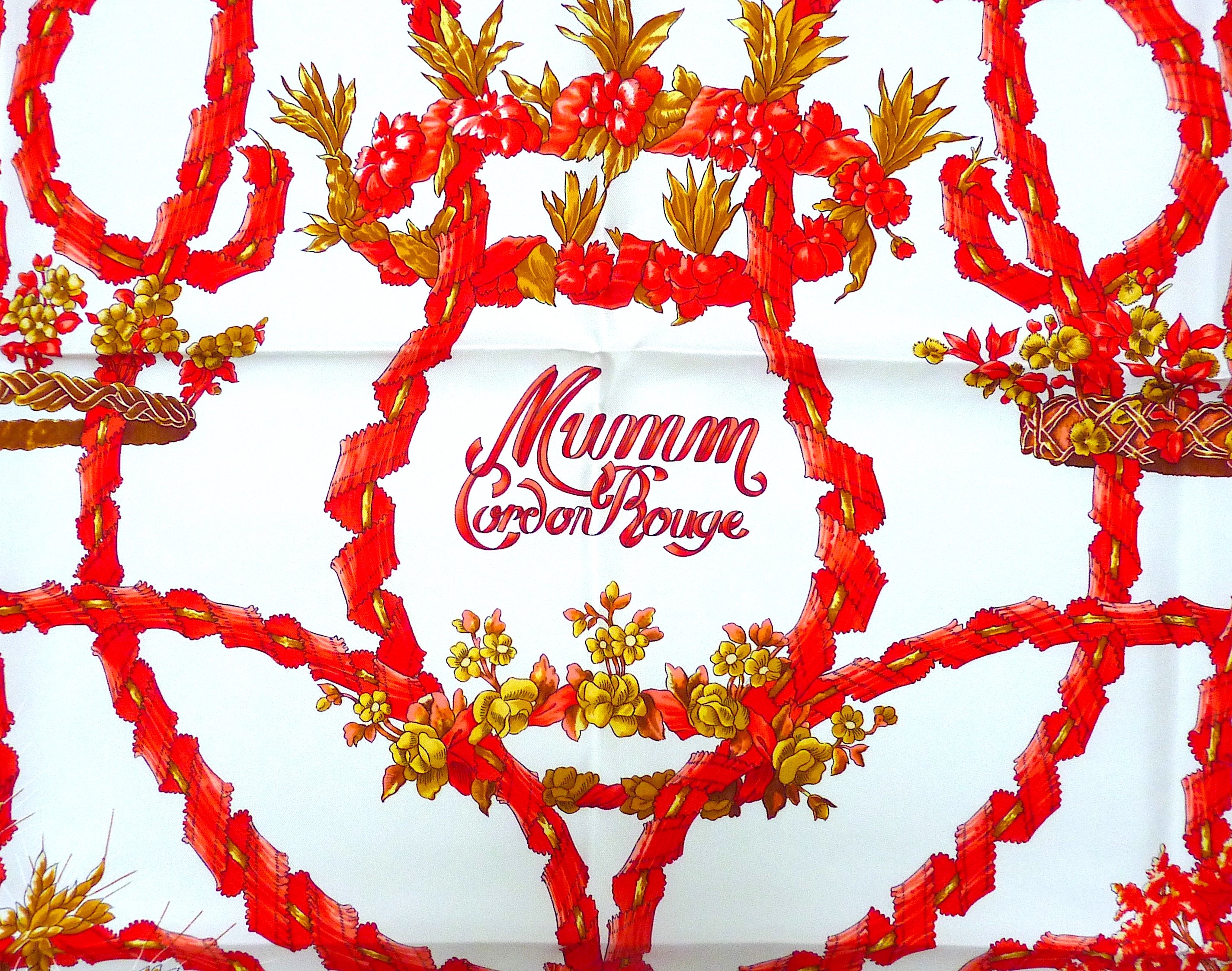 Rare Hermes Scarf Special Edition Mumm Cordon Rouge BNIB For Sale