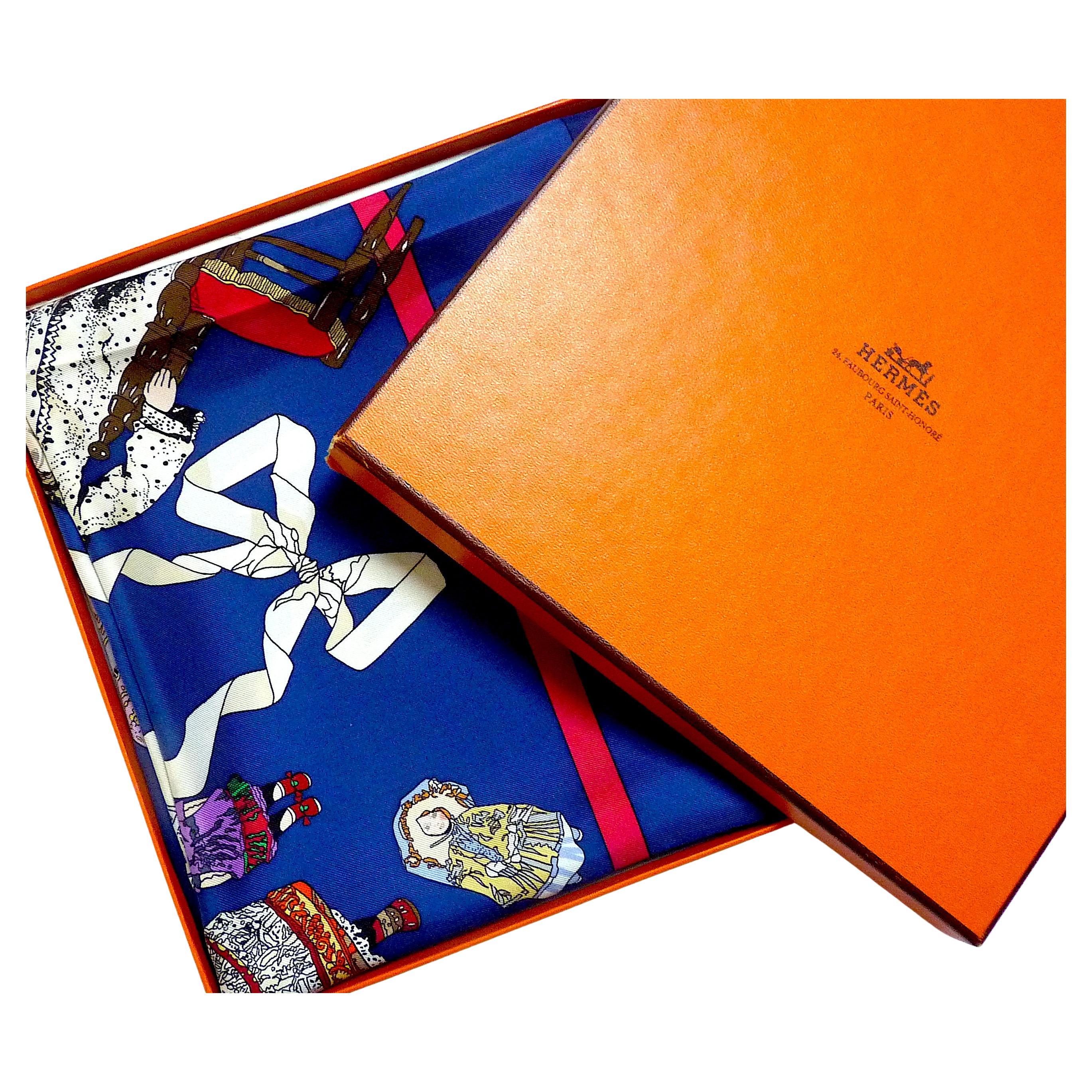 Foulard Hermès NEUF avec boîte Hermès Hello Dolly par Loïc Dubigeon
