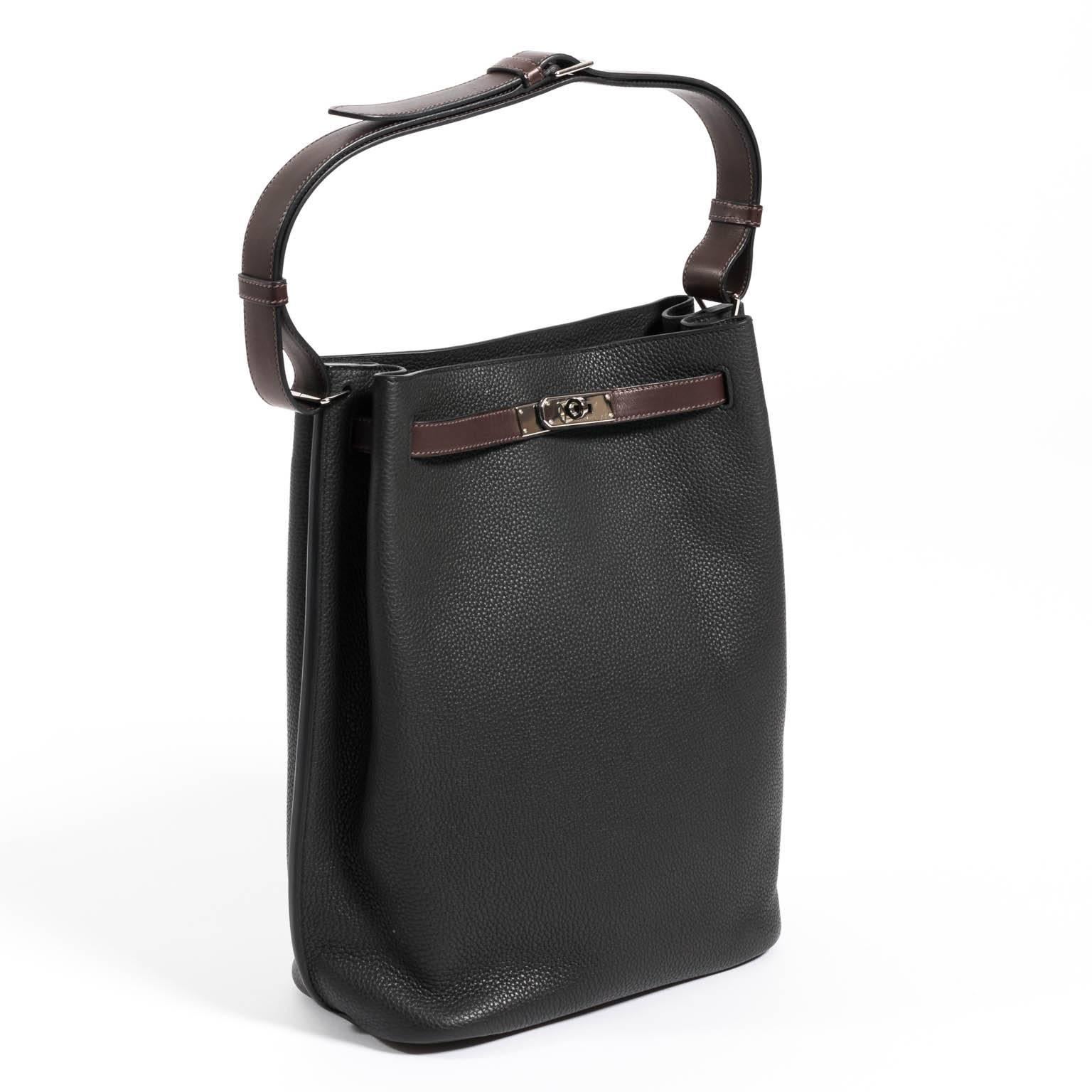 Hermes So Kelly Black Hand Bag For Sale 2