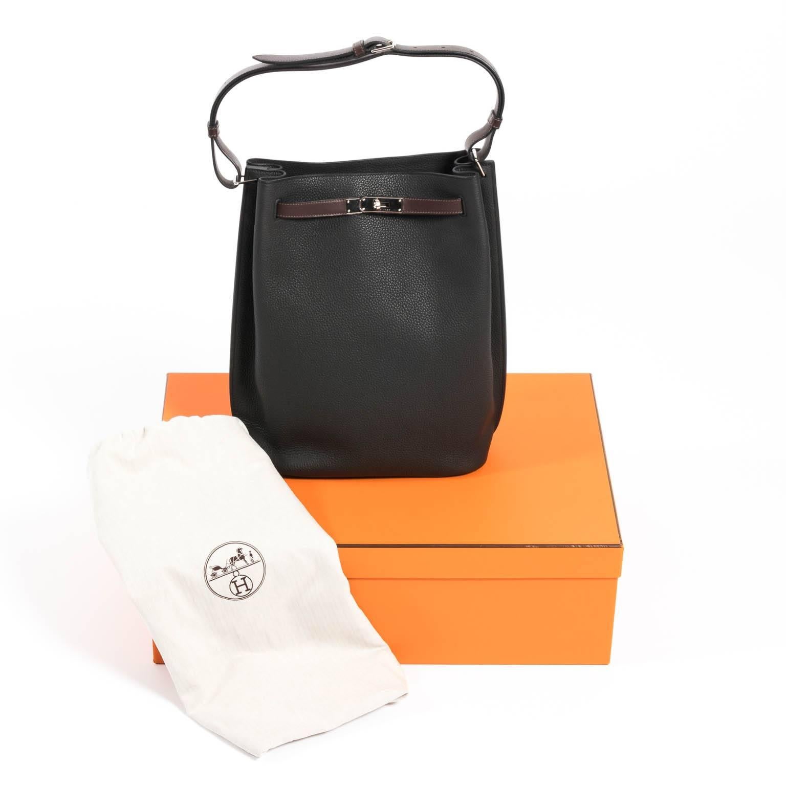 Hermes So Kelly Black Hand Bag For Sale 8