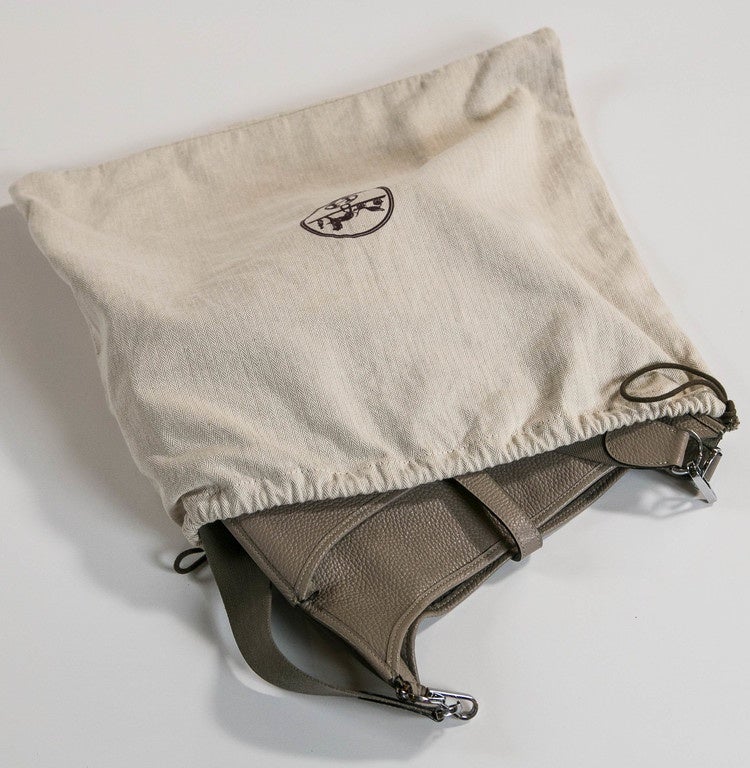 hermes taupe leather cross body bag