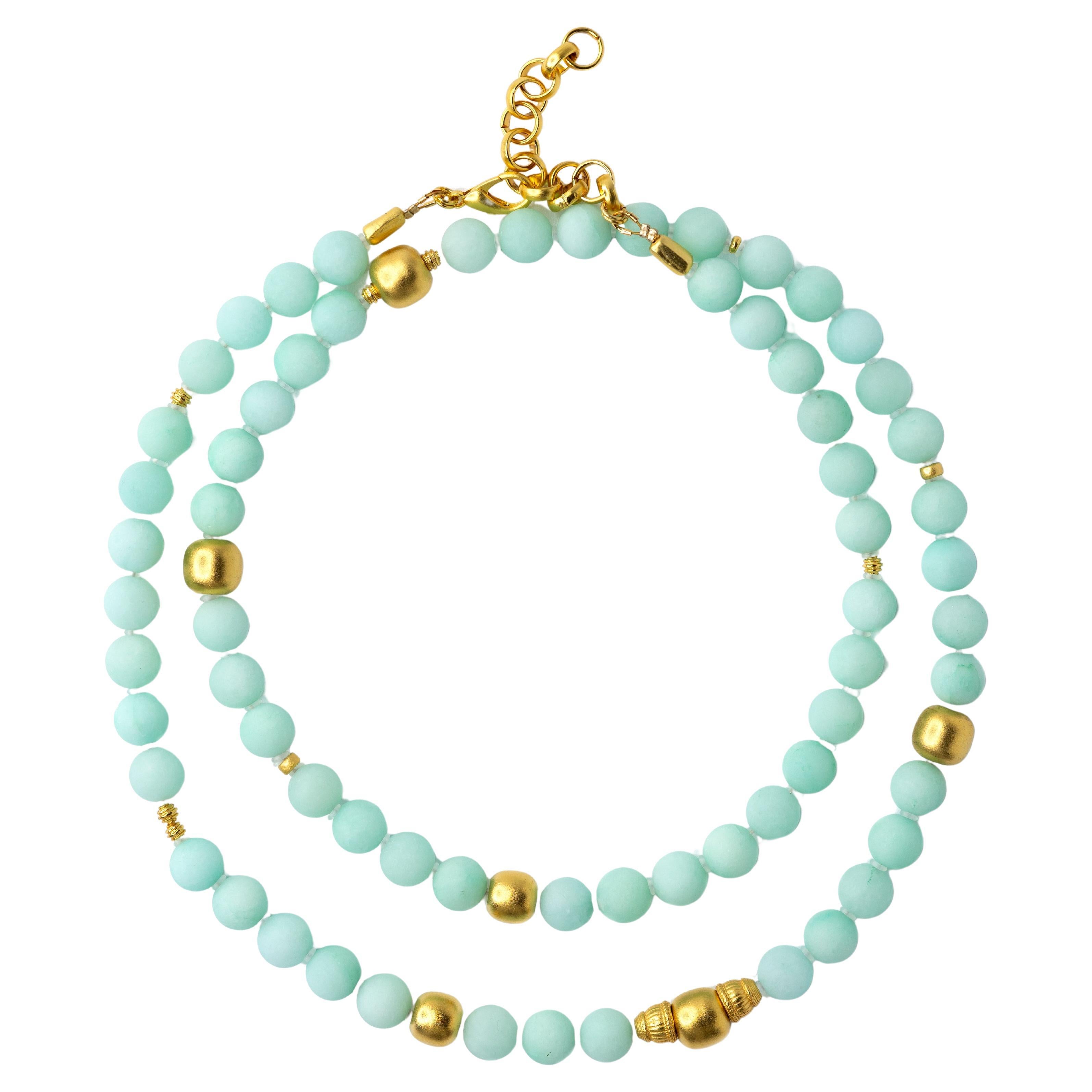 Collar de calcedonia Monsieur Mint - by Bombyx House