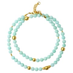 Collier Monsieur en calcédoine menthe par Bombyx House