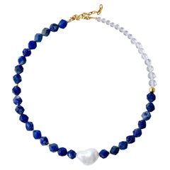 Lazulite Lapis Lazuli Necklace - by Bombyx House