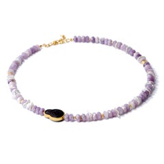 Lavendel Kunzit Perlenkette - von Bombyx House