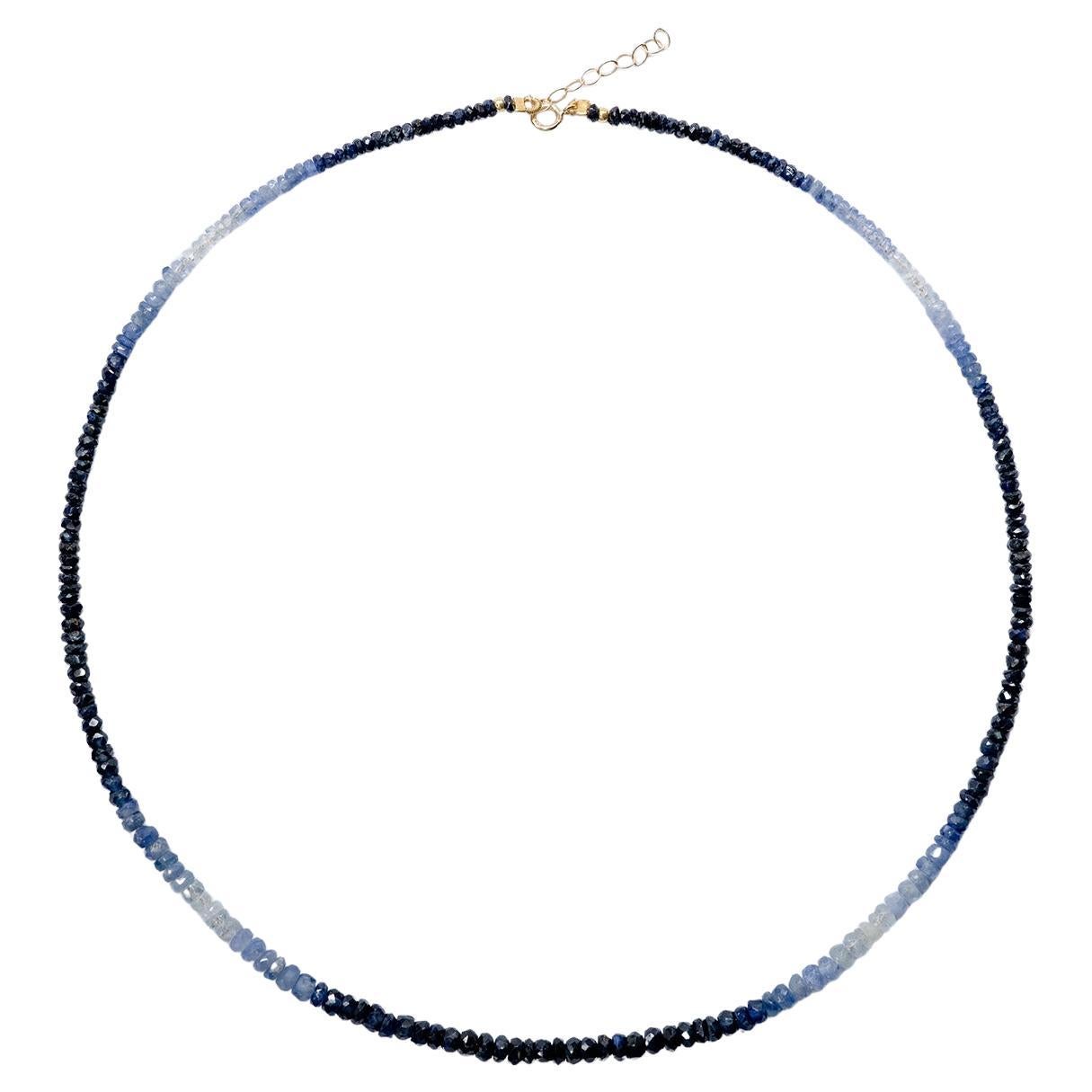 Birthstone September Ombre Blue Sapphire Necklace -by Bombyx House For Sale