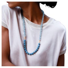 Mist on Blue Terrain Chalcedony Necklace - by Bombyx House
