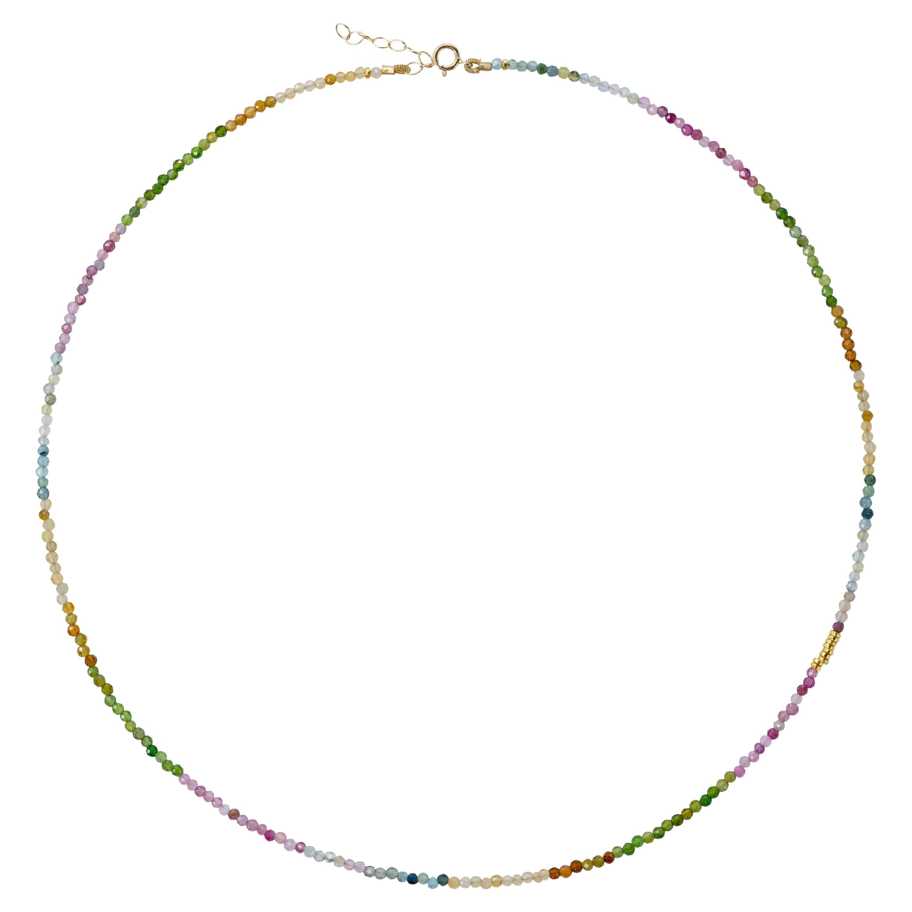 Collar Tiny Rainbow Tourmaline Oro 14k -by Bombyx House en venta