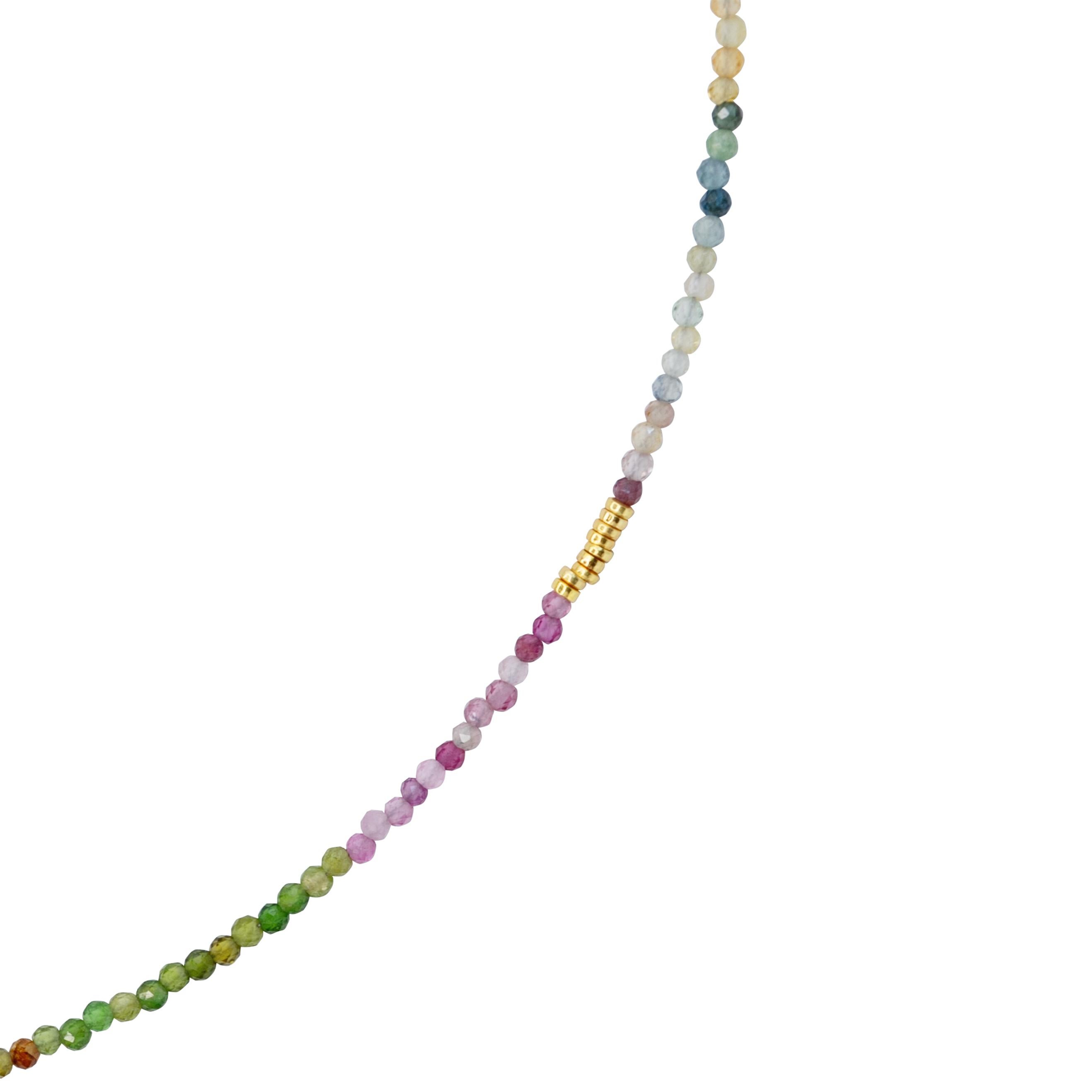 Collar Tiny Rainbow Tourmaline Oro 14k -by Bombyx House Artesano en venta