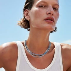 Tiny Turquoise Tube Gold Station Necklace, Handcrafted Fine Jewelry