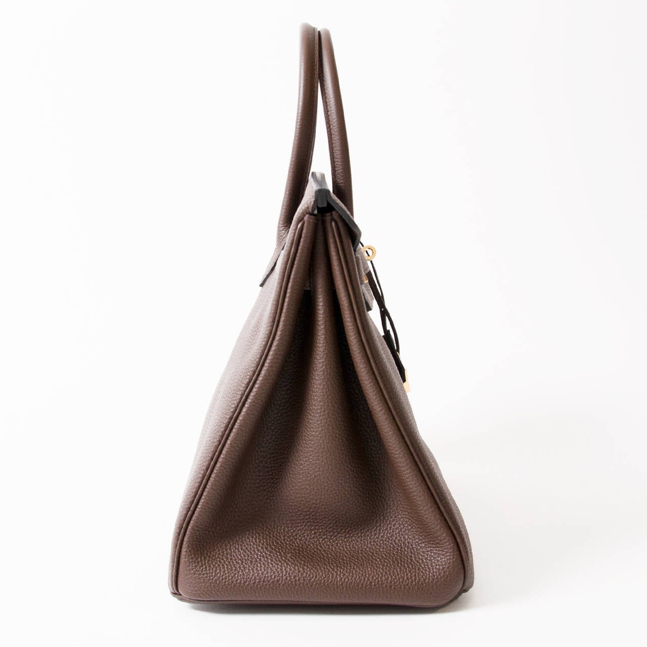 Hermes Birkin Bag 35 Bi-color SO Horseshoe Rouge Pivione/Cacao
