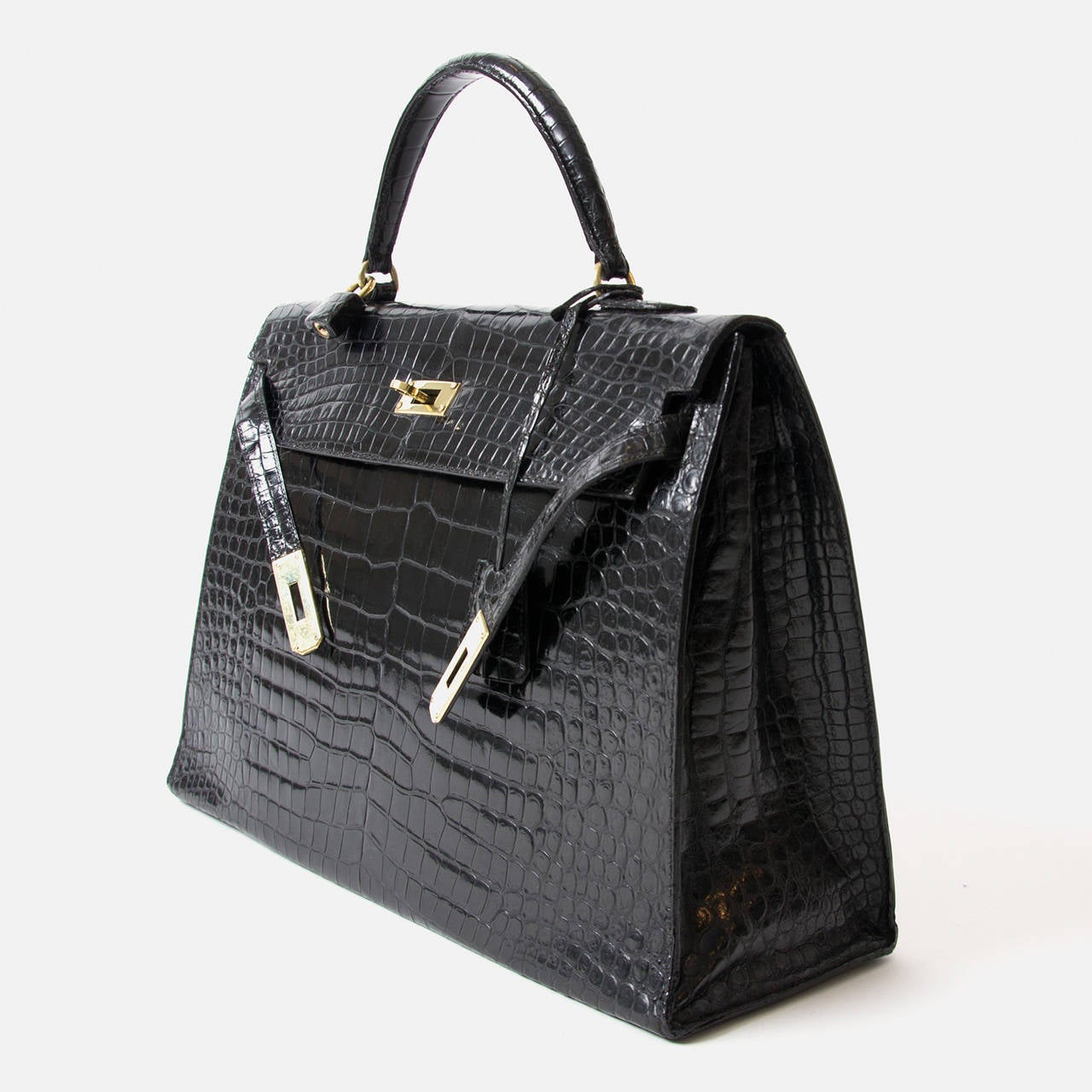 Hermes Kelly Crocodile Porosus 35cm In Excellent Condition For Sale In Antwerp, BE