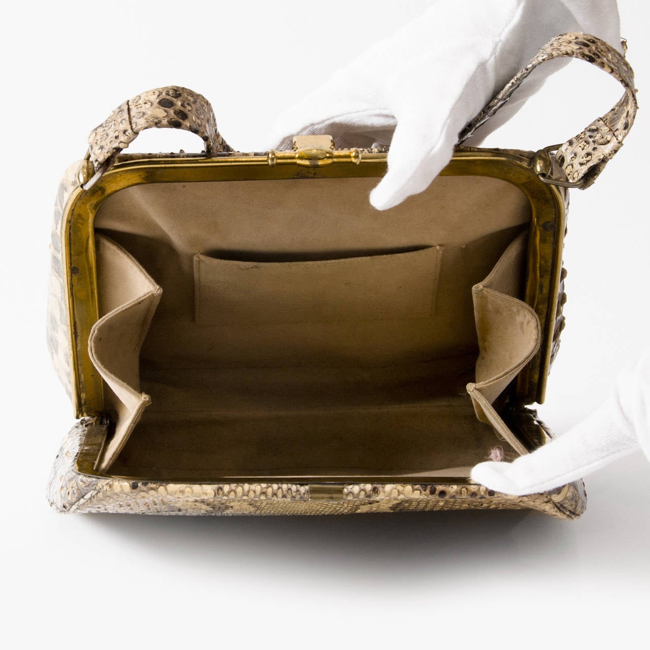 Women's Vintage Python Top Handle Bag