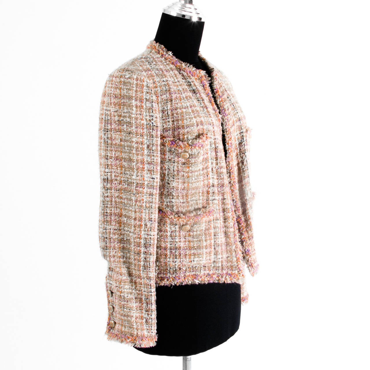 Chanel Pastel Tweed Jacket at 1stDibs
