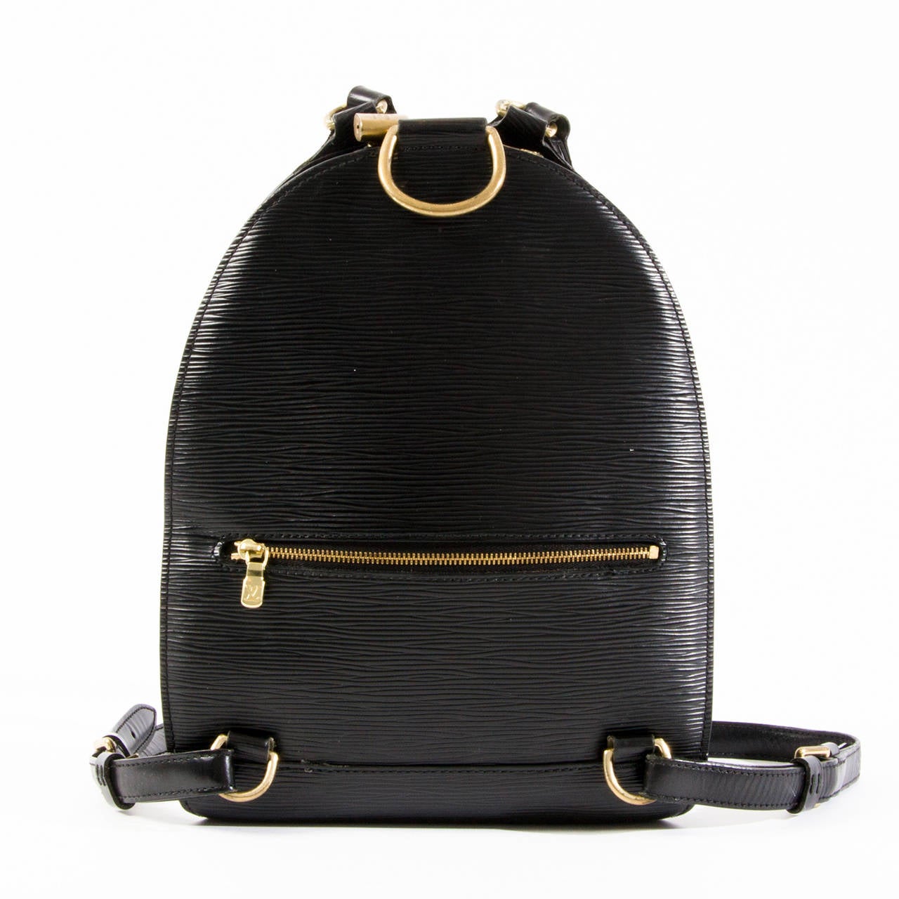 Lovely Louis Vuitton backapck 'Mabillon' in black Epi leather. With aged gold hardware. 
The curved shape is elegant and feminine. 

Comes with original Louis Vuitton dustbag.