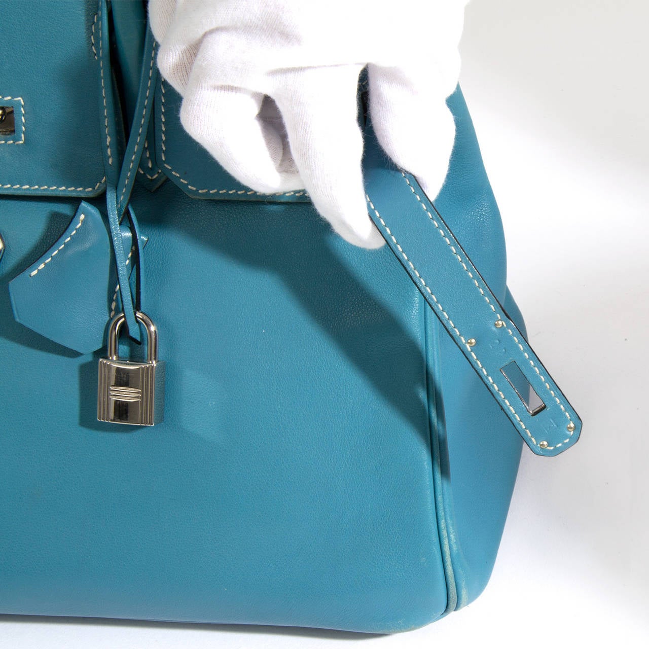 Hermès Birkin 30 Swift Blue Jean PHW In Good Condition In Antwerp, BE