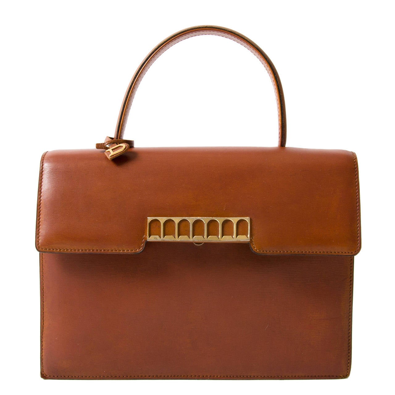 Delvaux Vintage Cognac Top Handle Bag