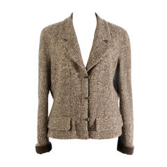 Chanel Tweed Brown Jacket 6