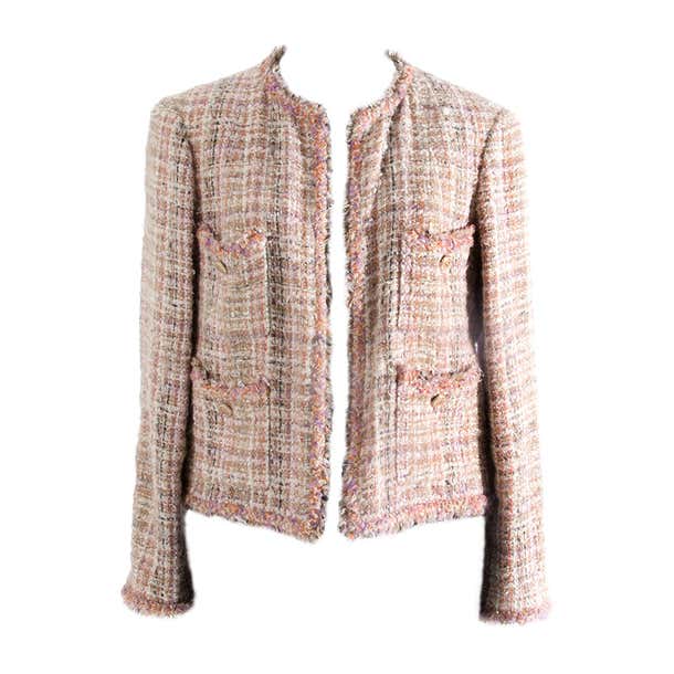 Chanel Pastel Tweed Jacket at 1stDibs