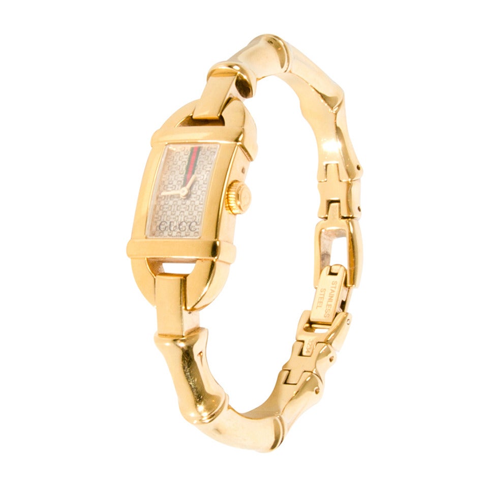 Idol Udlevering Fancy Gucci Bamboo Gold Watch at 1stDibs | gucci bamboo watch