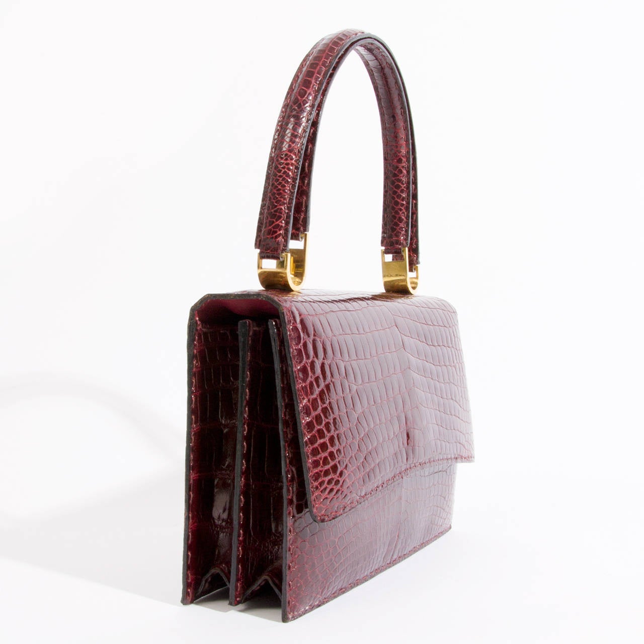 Women's Rare Find: Delvaux Burgundy Croco Handbag