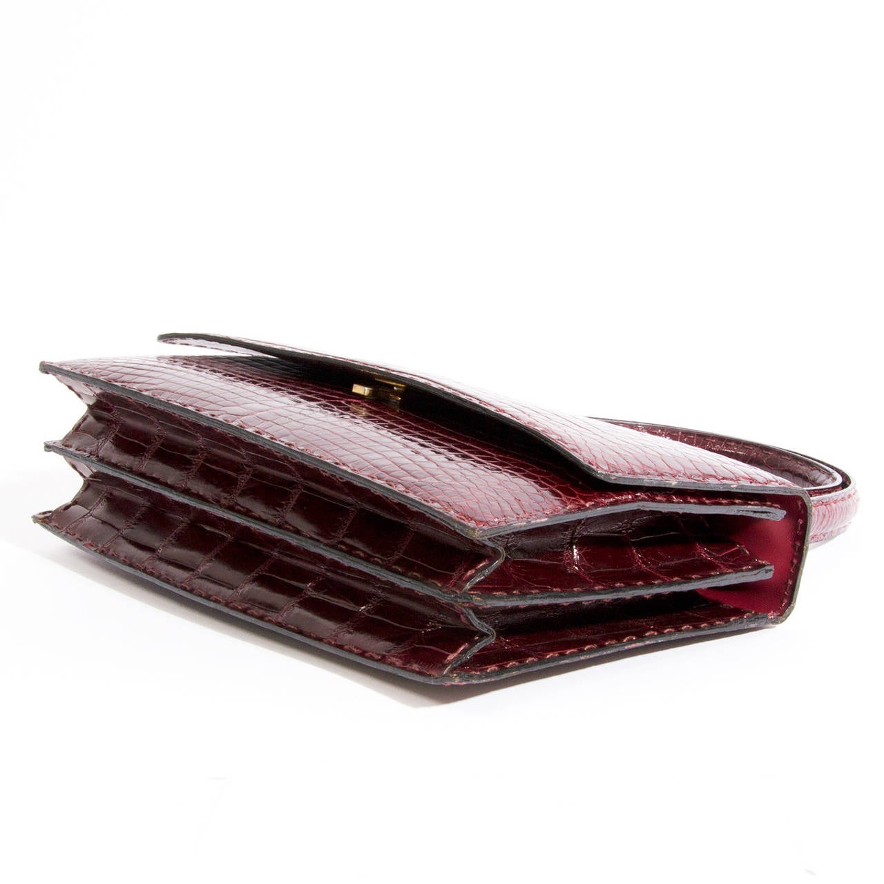 Rare Find: Delvaux Burgundy Croco Handbag 1