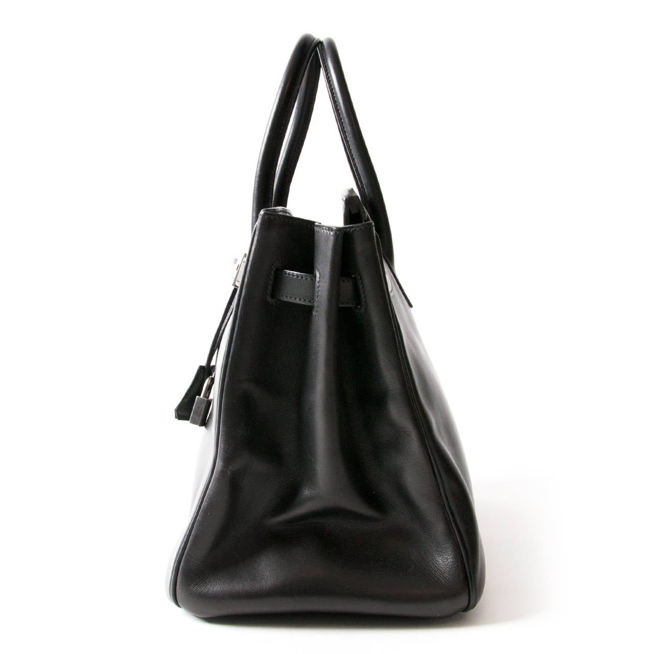 Hermes Birkin Bag 35cm Black PHW In Good Condition In Antwerp, BE