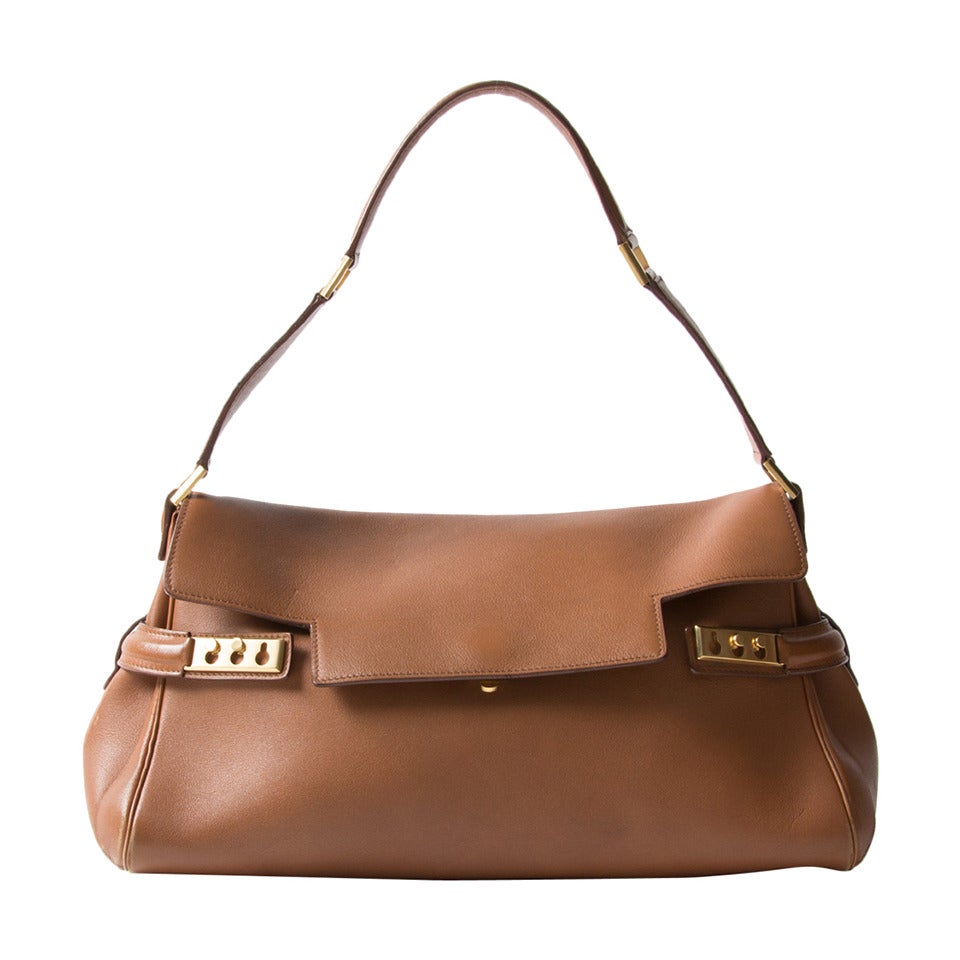 Delvaux Cognac Tempête Shoulder Bag