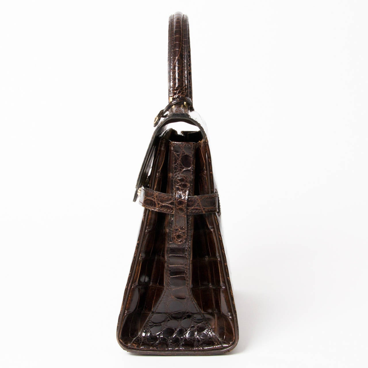 Delvaux Dark Brown Crocodile Tempete