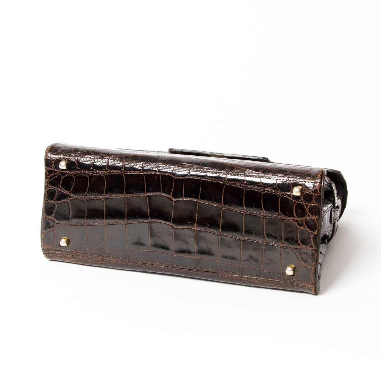 Delvaux Dark Brown Crocodile Tempete 3