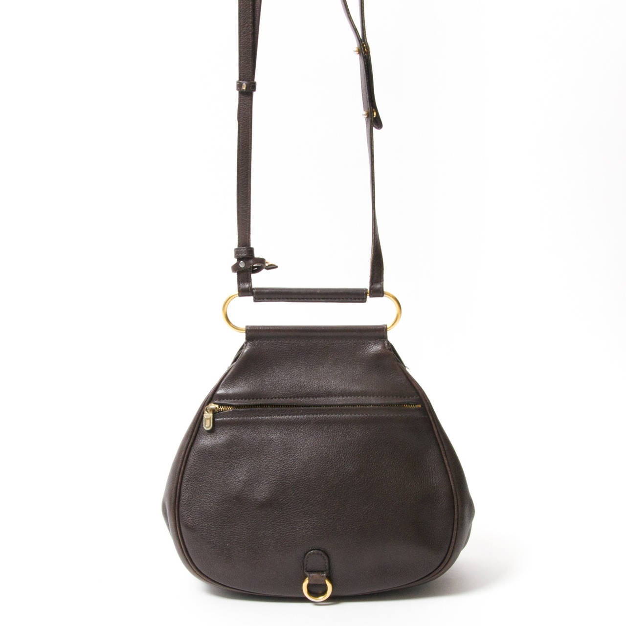 Delvaux Dark Brown \u0026#39;Cerceau\u0026#39; Crossbody Bag at 1stdibs