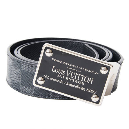 Louis Vuitton Damier Graphite Inventeur 35mm Reversible Belt sz 90 For Sale  at 1stDibs