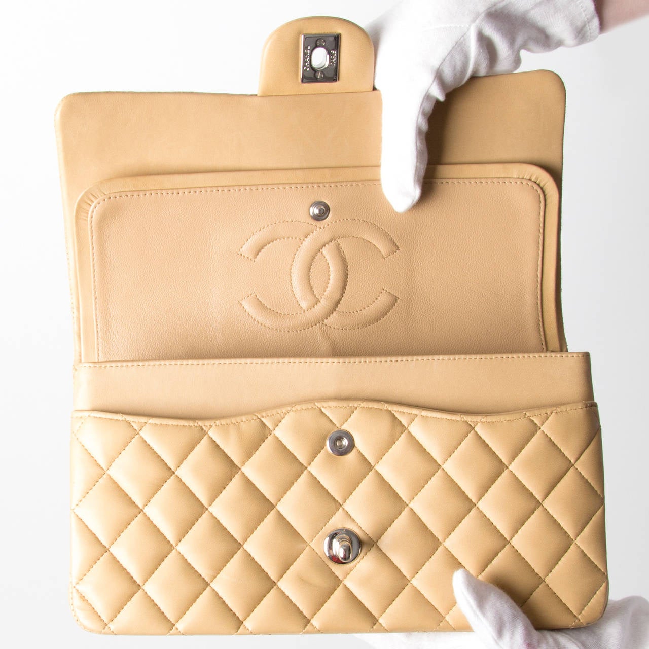 Chanel Medium Creme Double Flapbag 2
