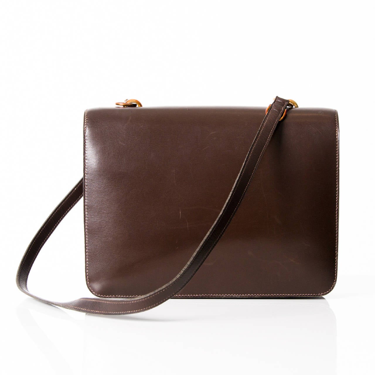 Hermes Dark Brown Sandrine In Good Condition In Antwerp, BE