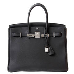 Vintage Brand NEW Hermes Birkin 35 Black PHW