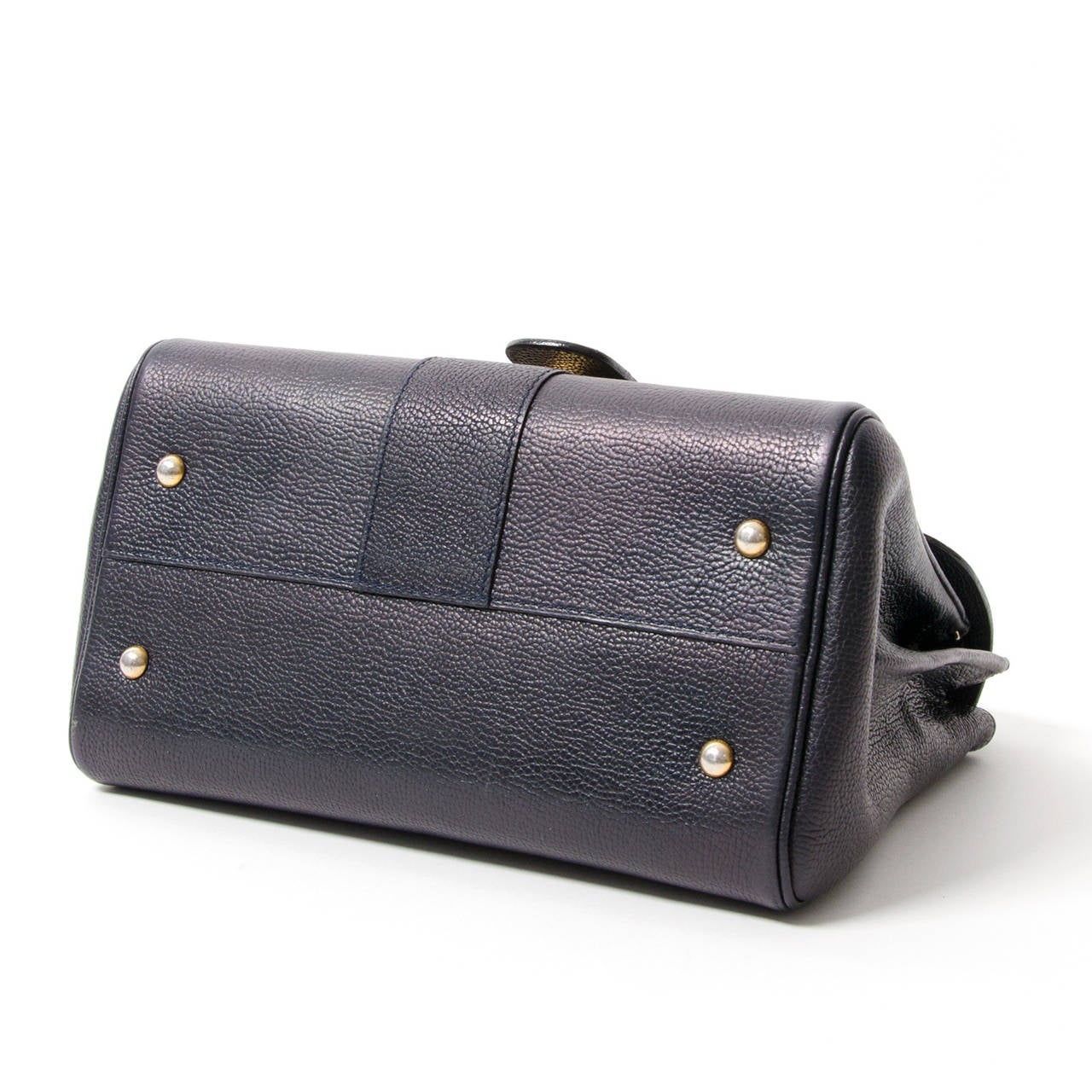 Delvaux Brillant Navy Blue PM In Good Condition In Antwerp, BE