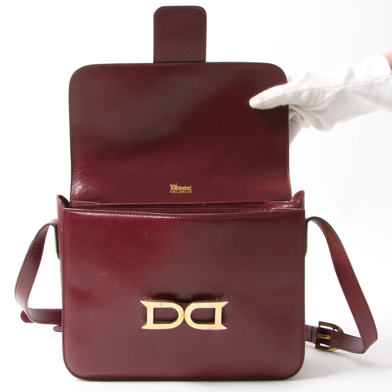 Delvaux Burgundy Bourgogne Shoulder Bag 1