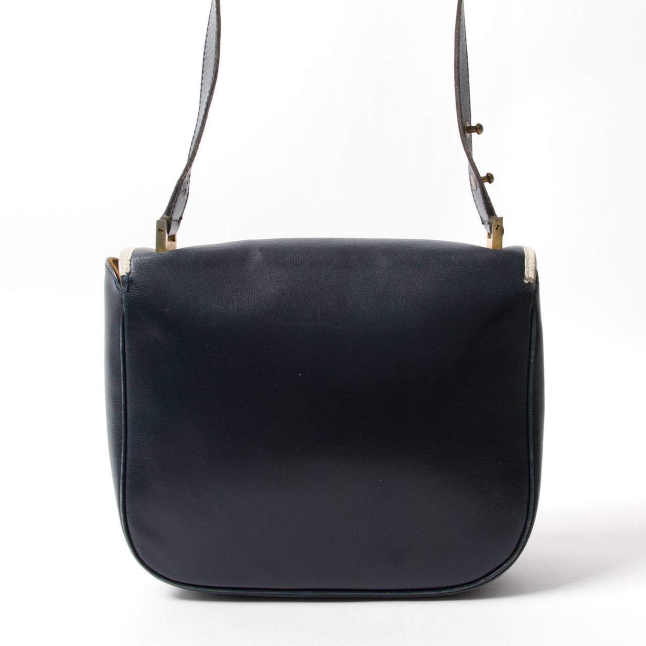 Black Delvaux Dark Blue Shoulder Bag