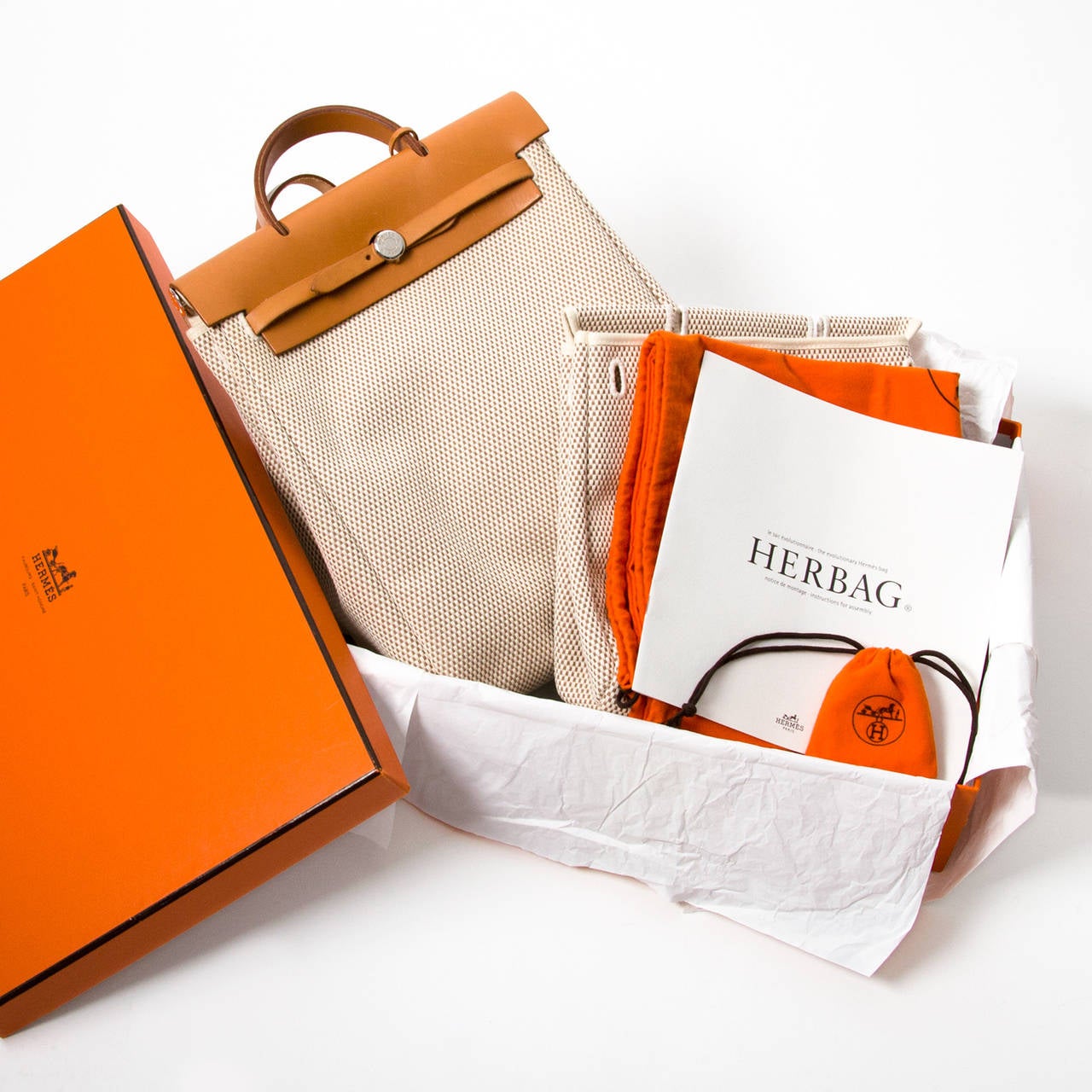 Hermès Herbag Canvas Gold In Excellent Condition In Antwerp, BE