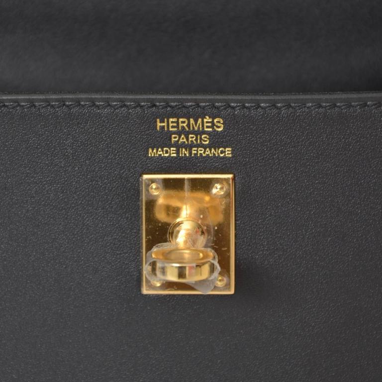 Hermes Kelly Retourne 25 Black Swift Gold Hardware – Madison Avenue Couture