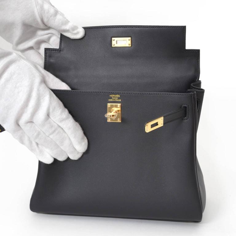 Hermès Kelly 25 Noir (Black) Swift Gold Hardware GHW — The French Hunter