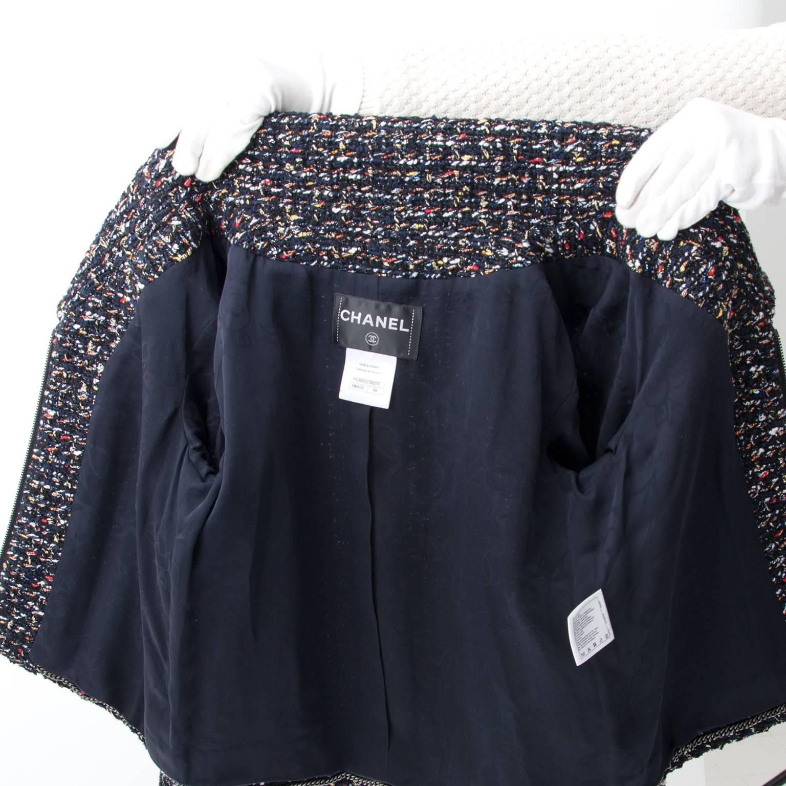 Women's Chanel Tweed Boucle Zipper Jacket