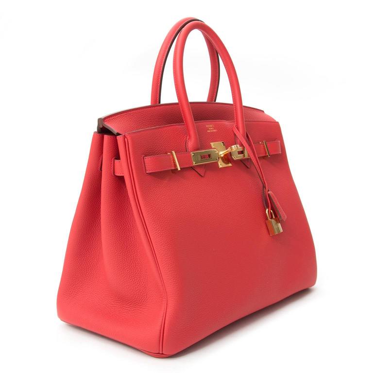 Brand New Hermes Birkin 35 Togo Geranium GHW at 1stDibs hermes birkin togo 35 geranium, hermes