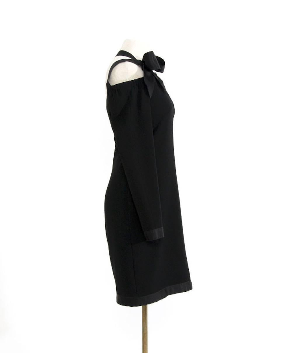 Chanel Asymmetric Black Dress 'Bow' In Good Condition In Antwerp, BE