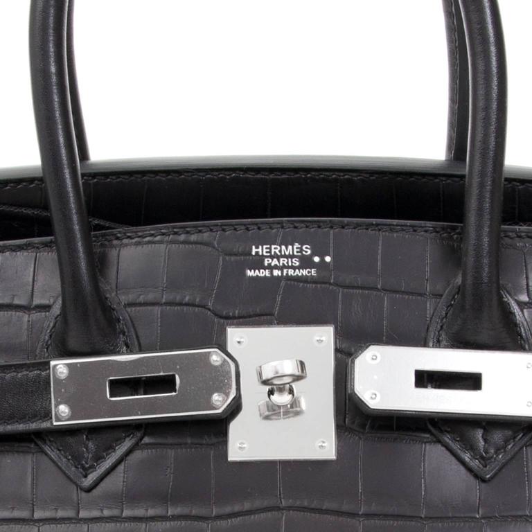 Brand New Hermes Birkin 30 “So black” Matte Crocodile Niloticus at 1stDibs