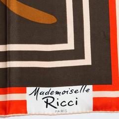 Mademoiselle Ricci Silk Scarf Red Flower