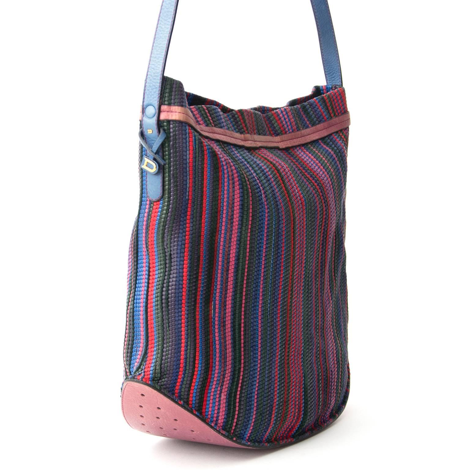 Delvaux Toile de Cuir Multicolor Pin In Good Condition In Antwerp, BE